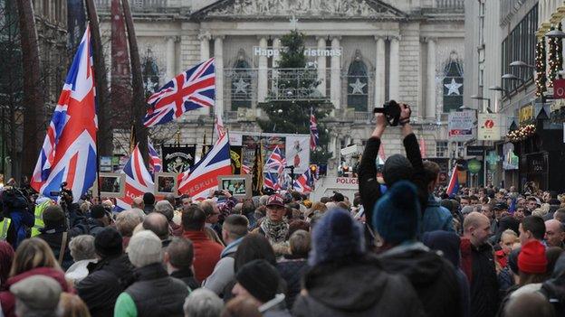 Flag protest at city hall