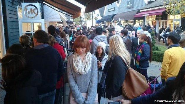 Crowds at Bicester Village