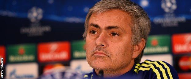 Jose Mourinho at a Champions League press conference