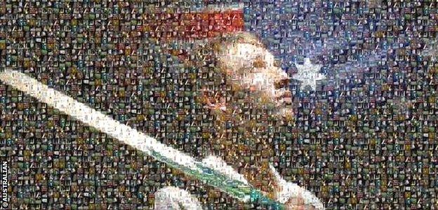 Phillip Hughes mosaic in The Australian