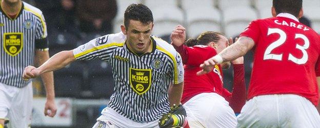 St Mirren's John McGinn playing against Ross County