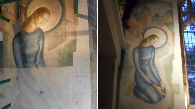 Mary before and after restoration