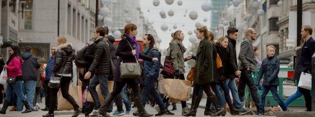 Shoppers on Oxford Street