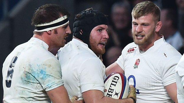 England celebrate against Australia