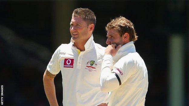 Michael Clarke (left) and Phillip Hughes