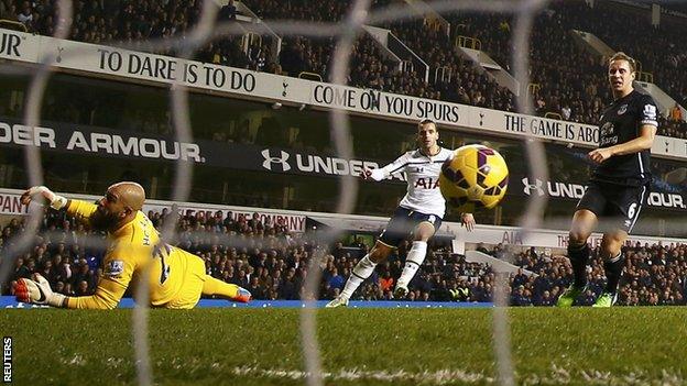 Roberto Soldado scores for Spurs