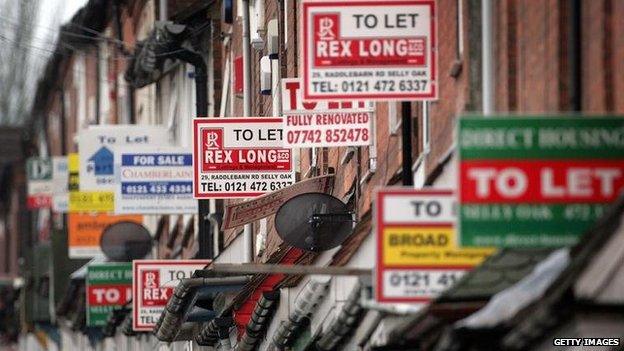 To Let signs adorn houses in the Selly Oak area of Birmingham