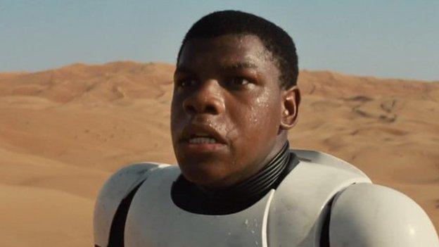 John Boyega in the Star Wars trailer