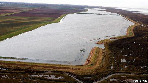 Flooded fields at Friskney, December 2013