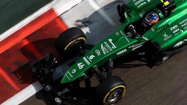 Caterham car at the Abu Dhabi Grand Prix