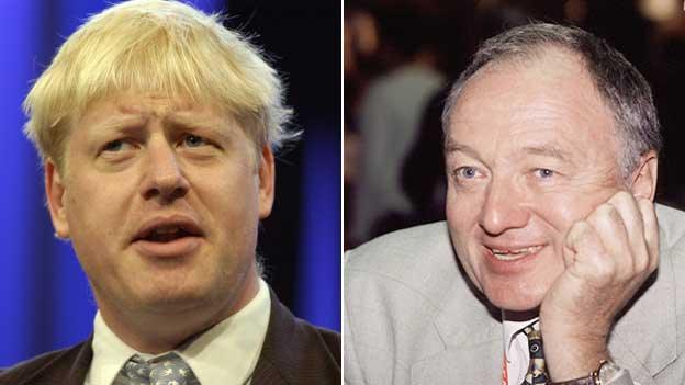 London Mayor's Boris Johnson and Ken Livingstone