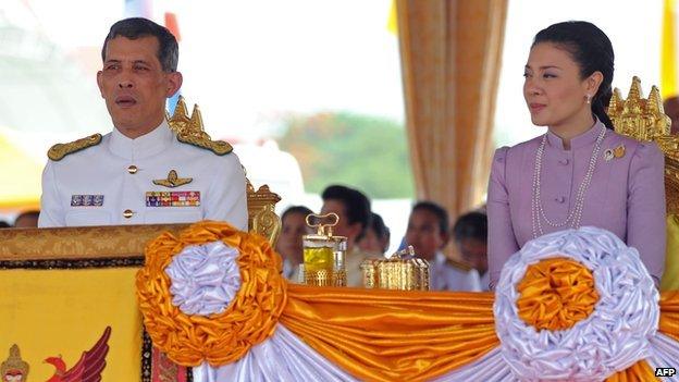 Thailand's Crown Prince Vajiralongkorn and Princess Srirasmi (13 May 2010)