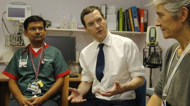 George Osborne visits a hospital in London