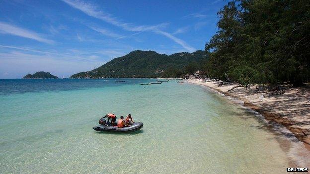 The Koh Tao beach where Hannah Witheridge and David Miller were killed