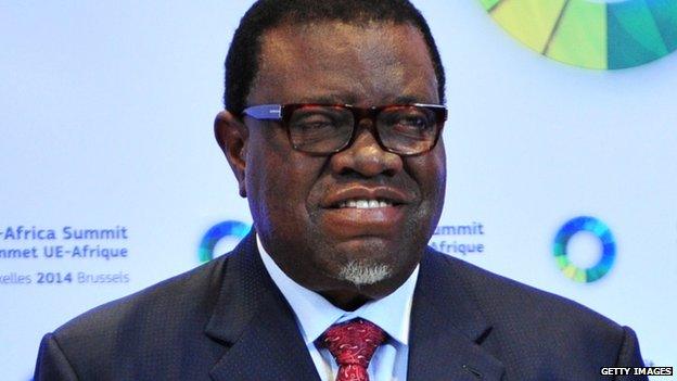Namibian president-elect Hage Geingob
