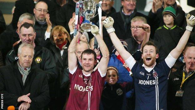 Slaughtneil captain Francis McEldowney lifted the club's first Ulster title