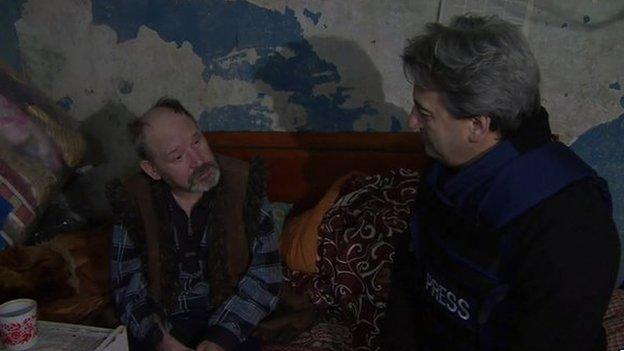 BBC Fergal keane meets people in Donetsk - Will Vernon