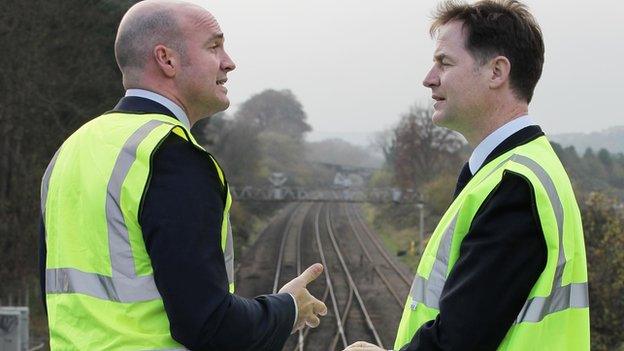 Steve Bradley and Nick Clegg at Bathampton