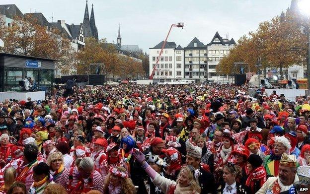 Carnival festivities in Cologne on 11 November