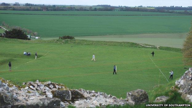 Students carry out research at Old Sarum