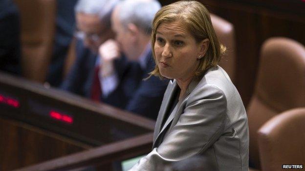 Israel's Justice Minister Tzipi Livni attending parliament