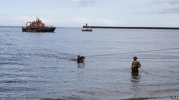 Breeches buoy demonstration