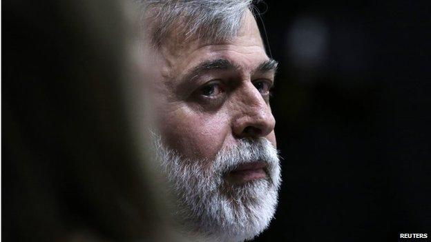 Paulo Roberto Costa reacts during a congressional hearing in Brasilia on 2 December, 2014.