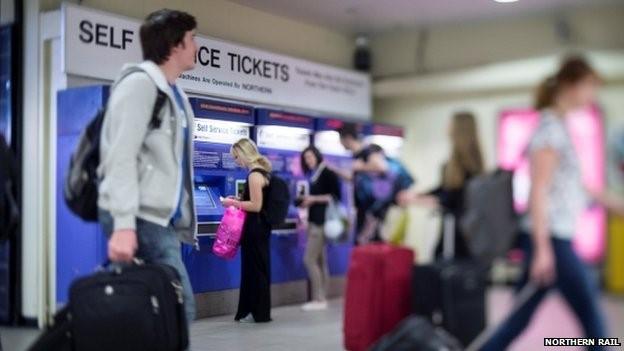 Commuters at a Northern Rail station