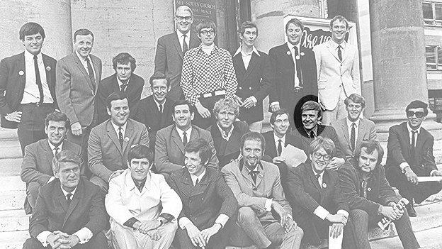 A group shot of Radio 1's first DJs in 1967