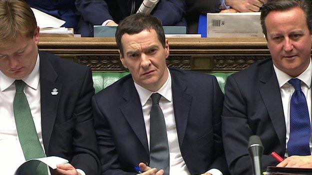 George Osborne and Danny Alexander and David Cameron