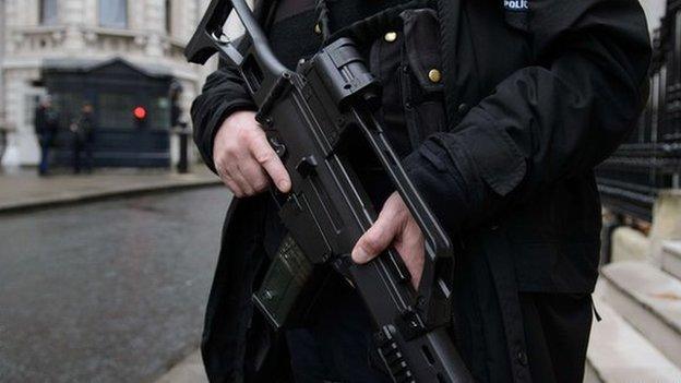 Armed police officer