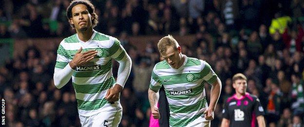 Celtic defender Virgil van Dijk scored the only goal