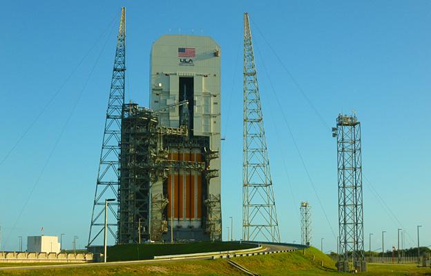 Orion on top of its rocket