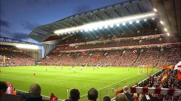 Artist's impression of the new Anfield stadium