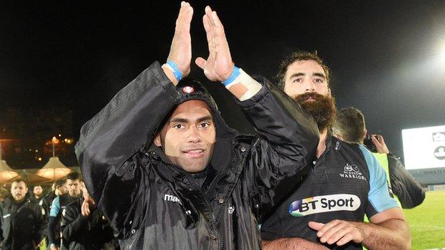 Glasgow Warriors forwards Leone Nakarawa and Josh Strauss