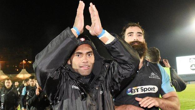 Glasgow Warriors forwards Leone Nakarawa and Josh Strauss