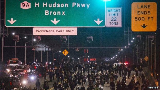 Protesters marched in New York on 3 December 2014