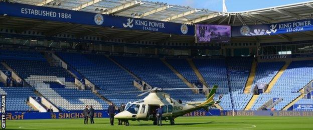 Leicester owner Vichai Srivaddhanaprabha travels to and from home games by helicopter, which he lands on the pitch