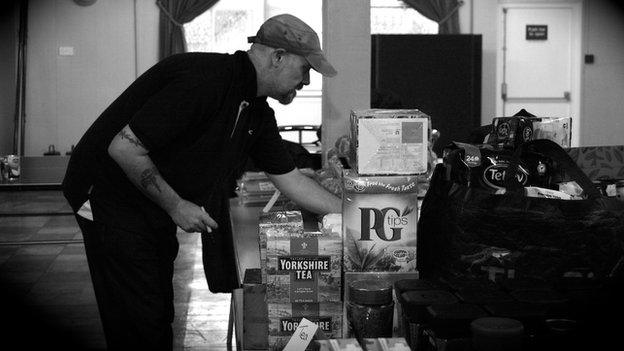 A volunteer at the Trussell Trust food bank in Coalville