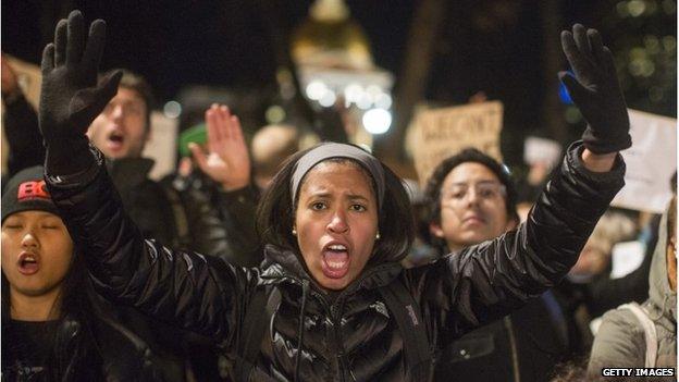 Protesters in Washington DC, 4 December 2014