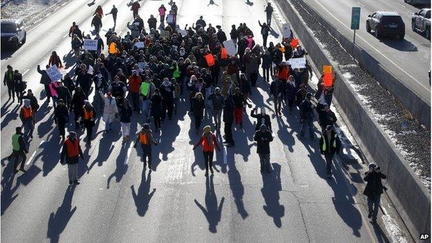 Protesters in Minneapolis, 4 December 2014