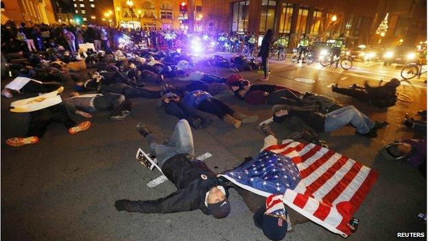 Protesters in Boston, 4 December 2014