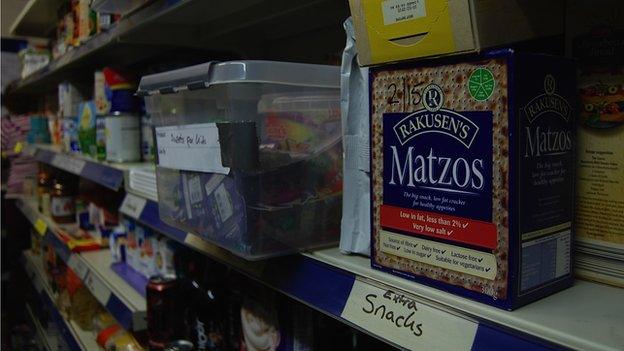 Food on the shelves of Coalville food bank