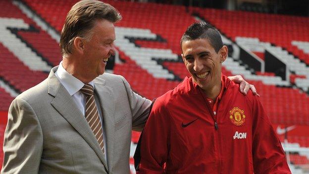 Louis van Gaal and Angel Di Maria