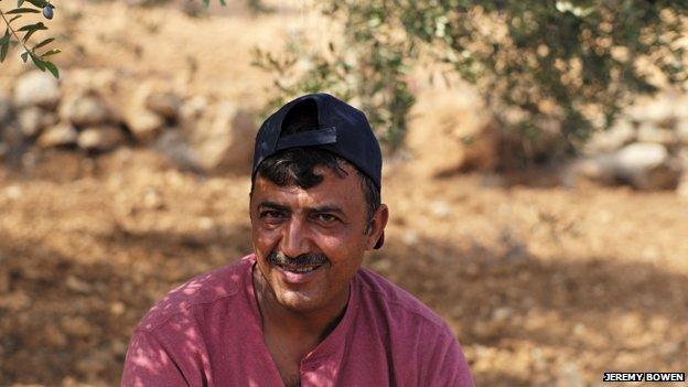 Abdullah Nassan in his olive grove