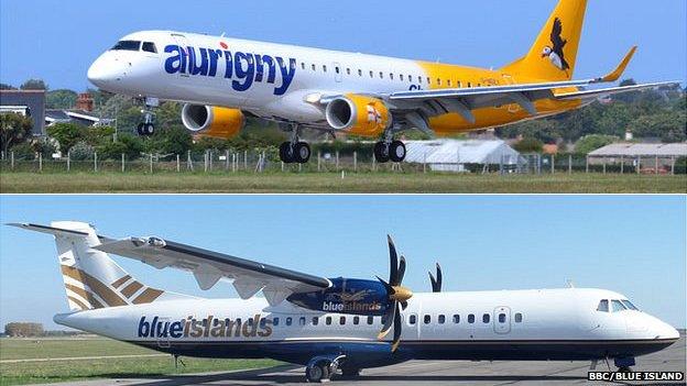 Aurigny and Blue Island composite image