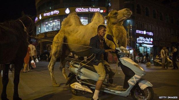 A scene in the city of Kashgar