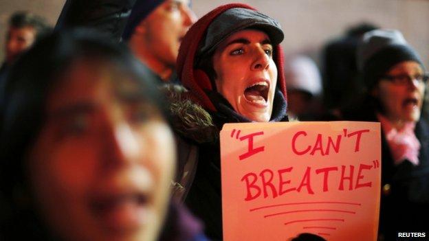 Demonstrators appeared in Boston, Massachusetts, on 4 December 2014