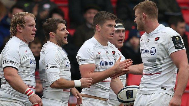 Saracens celebrate