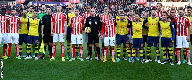 Stoke City with Arsenal